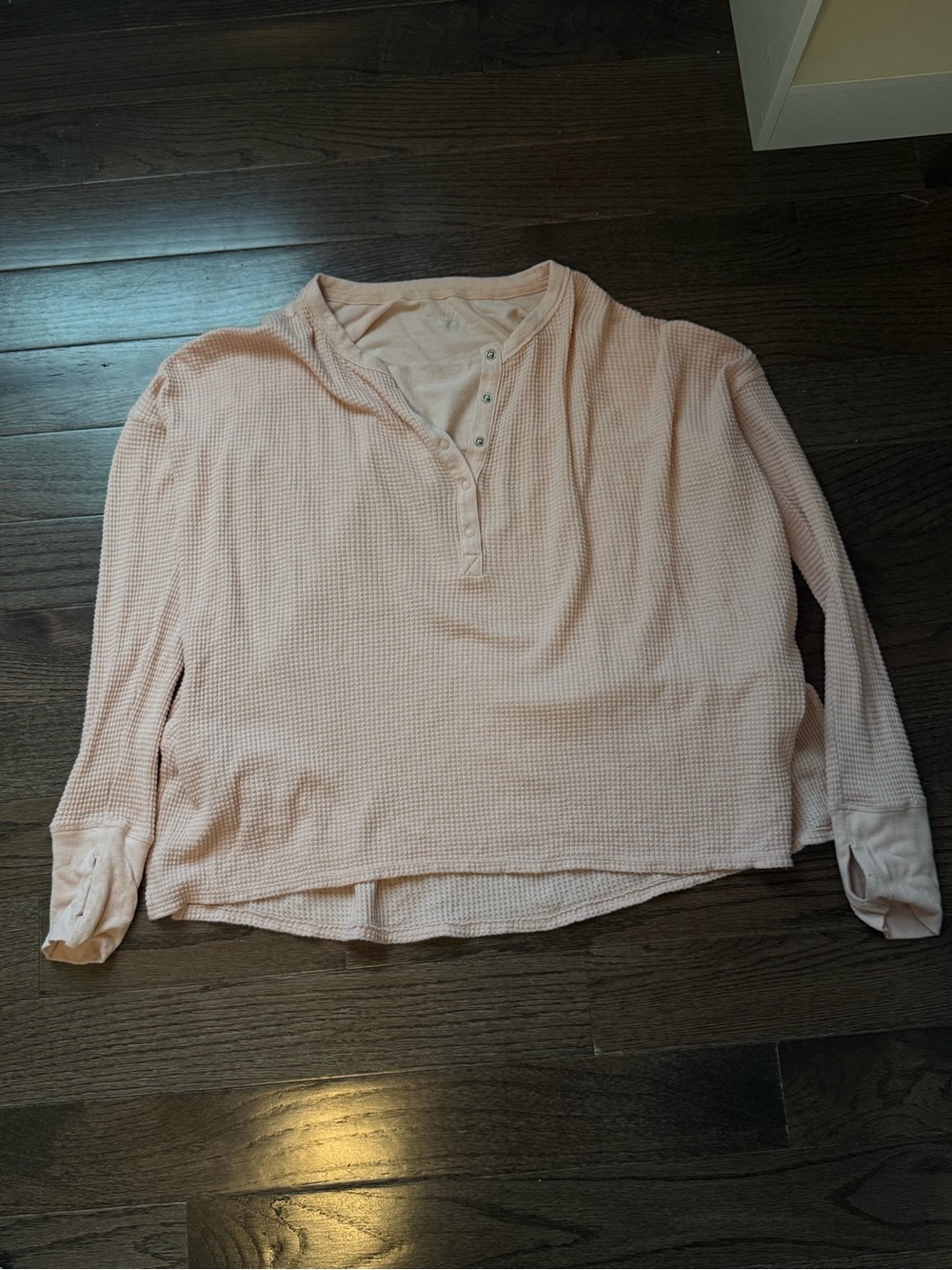 Offline Pale Pink Waffle Henley Long Sleeve